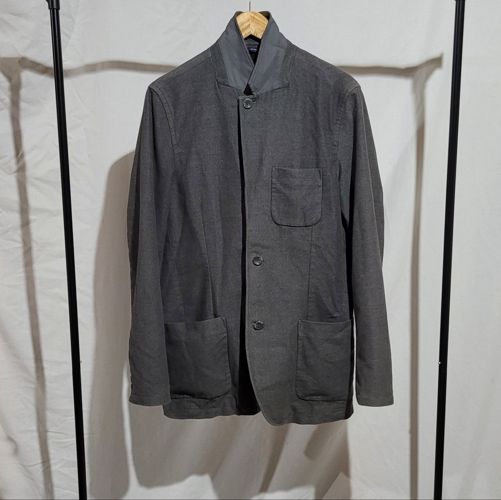 GAP blazer jacket vintage Y2K grey medium loose fitting preppy neutral cotton